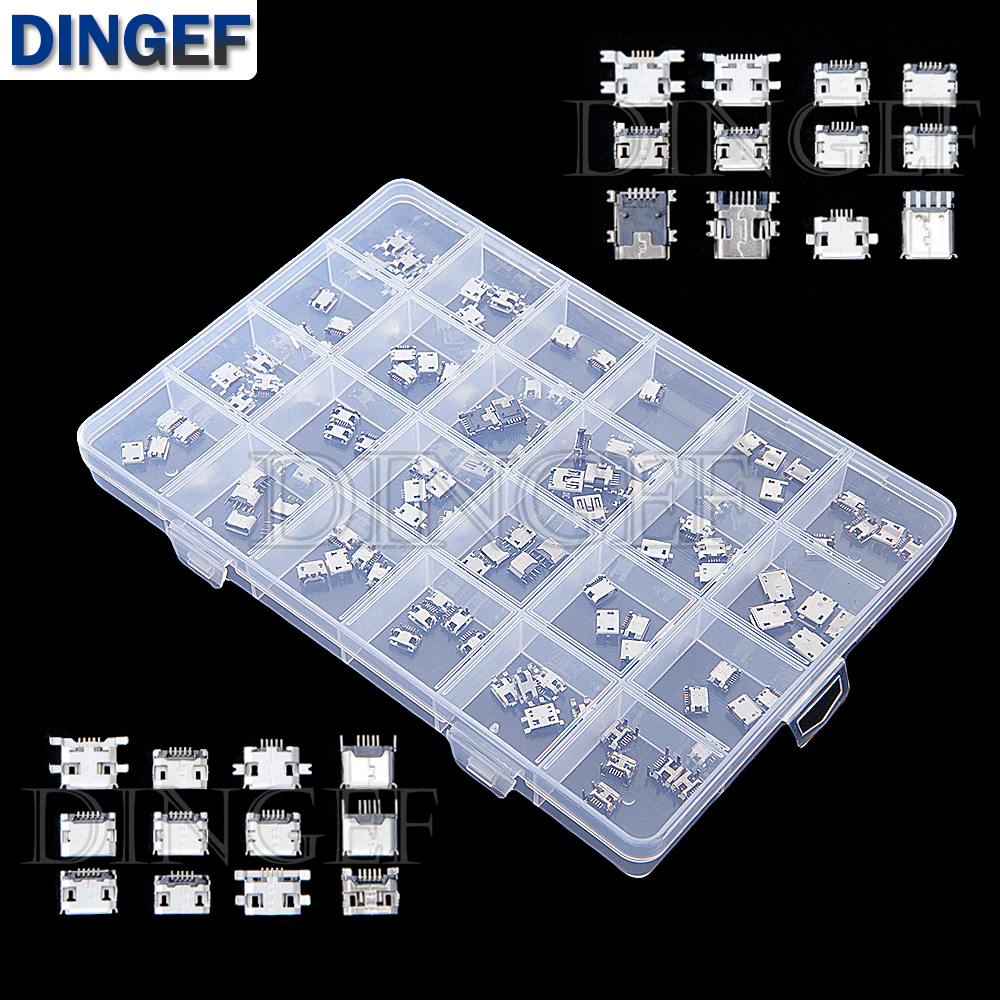 Diy Electronics Tool Kit - 120Pcs Micro USB Connector Kit 24