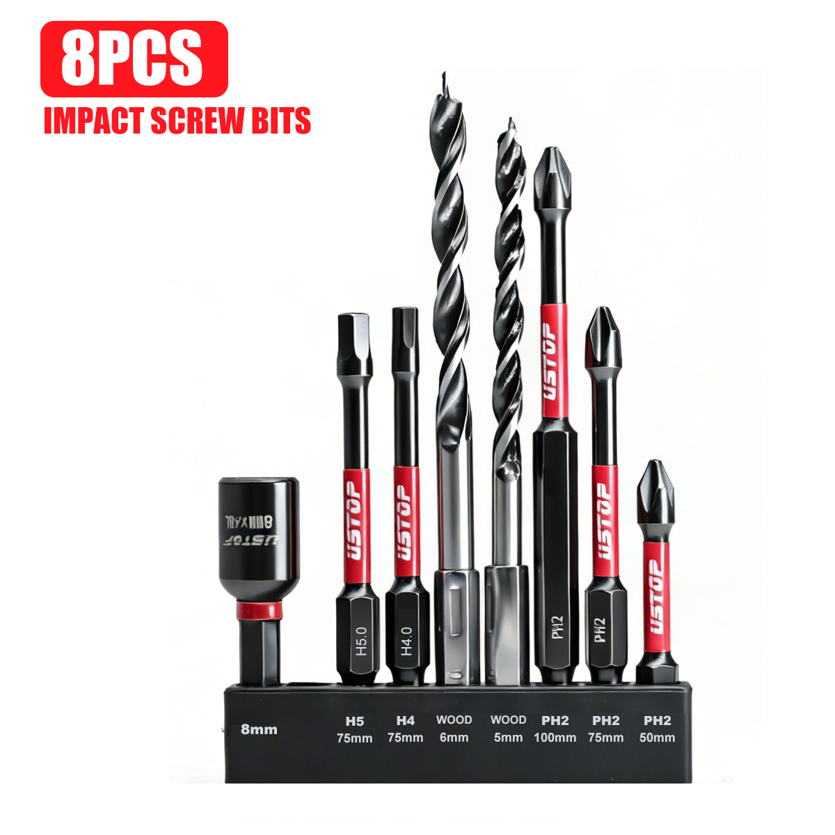 Diy Electronics Rack - 8-Piece Magnetic Impact Bit and Twist