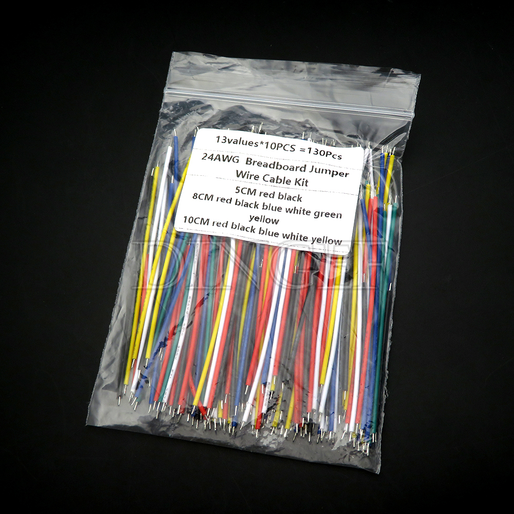 Diy Electronics Breadboard - 130Pcs 24AWG Breadboard Jumper Wire Cable