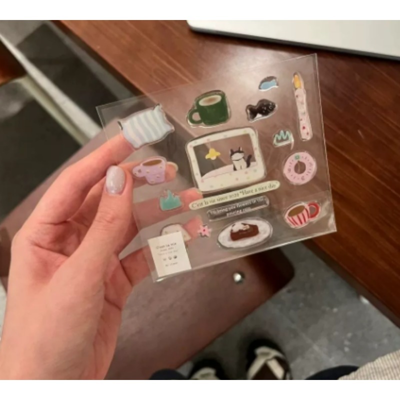 Cute Black Cat Clock Sticker S - Diy In Electronics のレビューと価格
