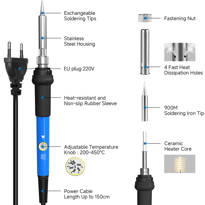 Adjustable Temp 220V 60W Elect - Diy Electronics News のレビューと価格