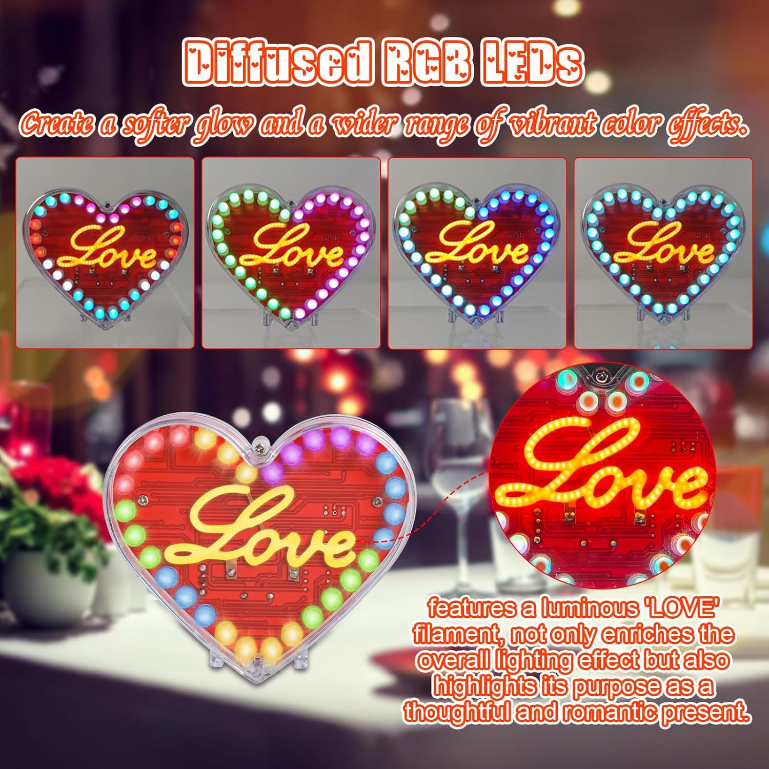 Heart Shaped LED Soldering Kit - Diy Electronics Filament のレビューと価格