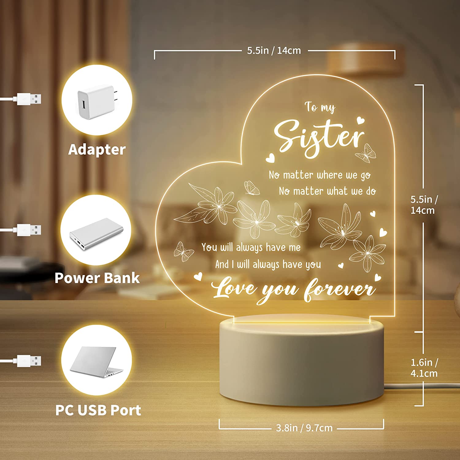 To My Sister NEW  Night Light  - Diy Electronics News のレビューと価格