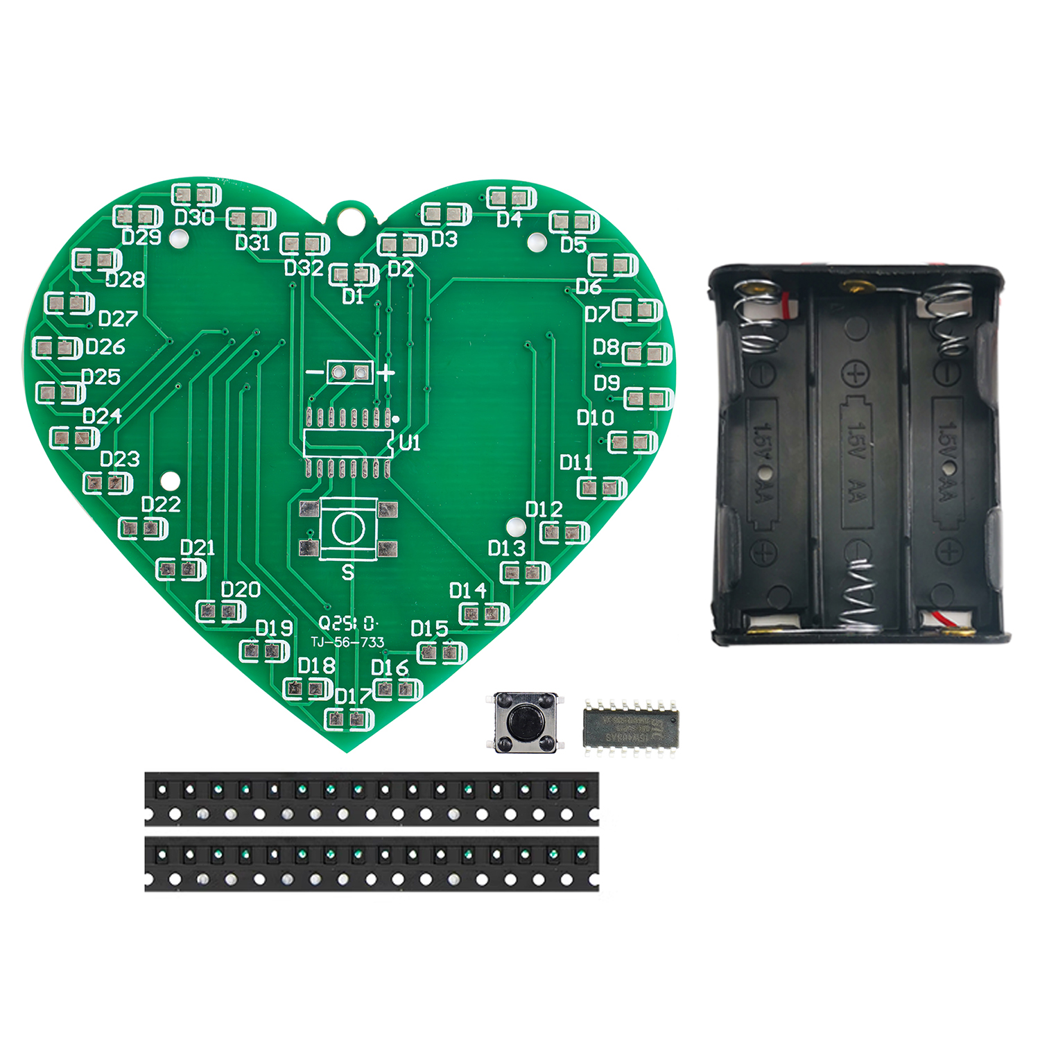 DIY LED Heart Flashing Light K - Diy Electronics News のレビューと価格
