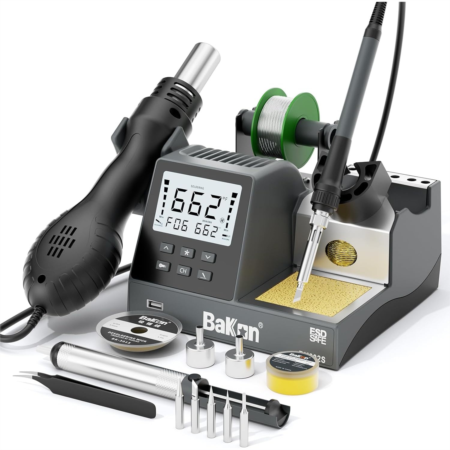 2-in-1 Soldering Iron Hot Air  - Diy Electronics Workstation のレビューと価格