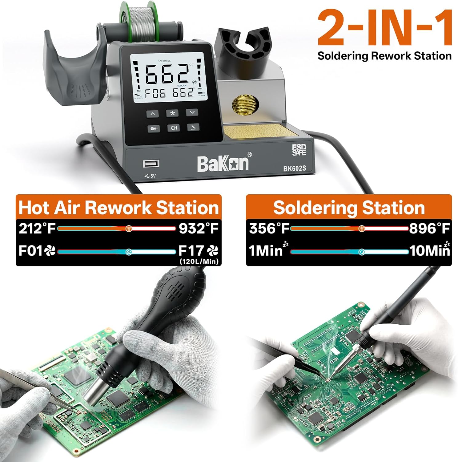 2-in-1 Soldering Iron Hot Air  - Diy Electronics Workstation のレビューと価格