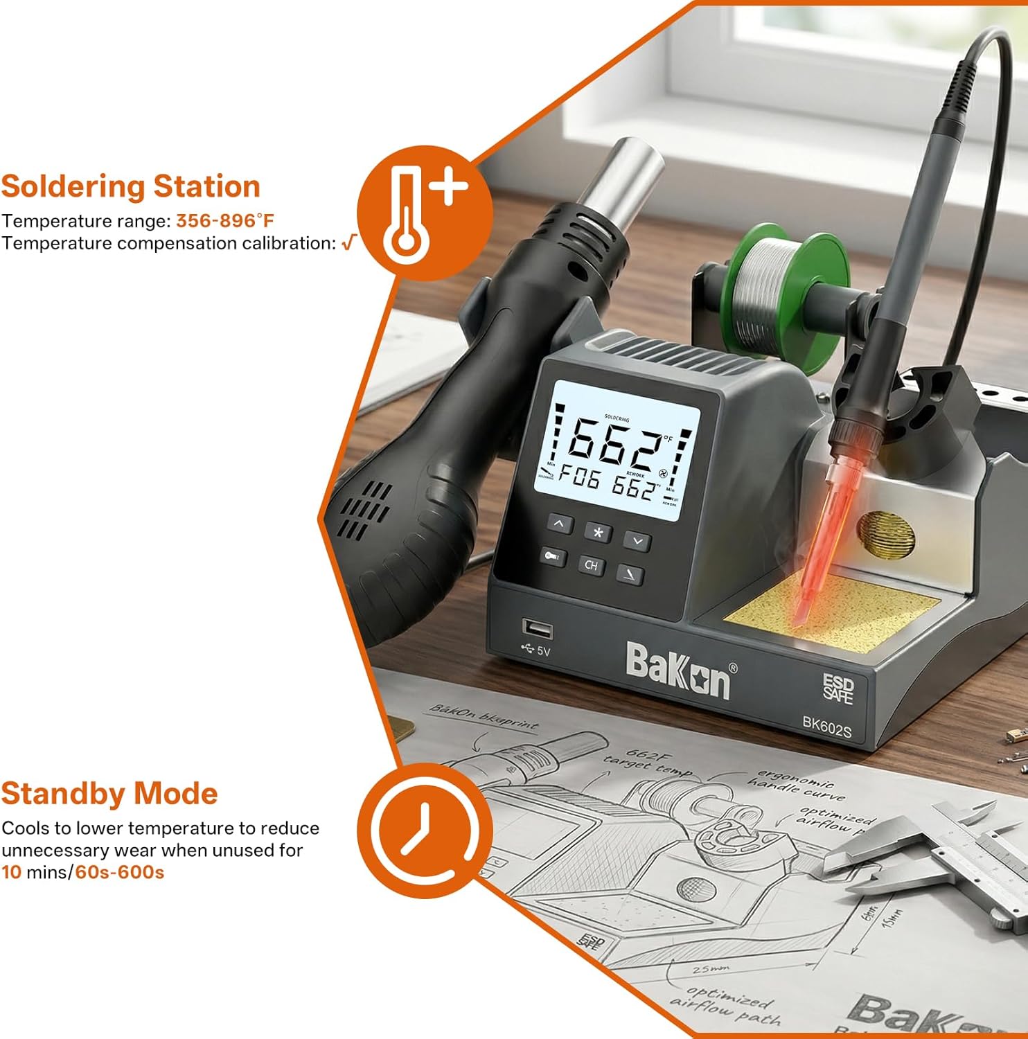 2-in-1 Soldering Iron Hot Air  - Diy Electronics Workstation のレビューと価格