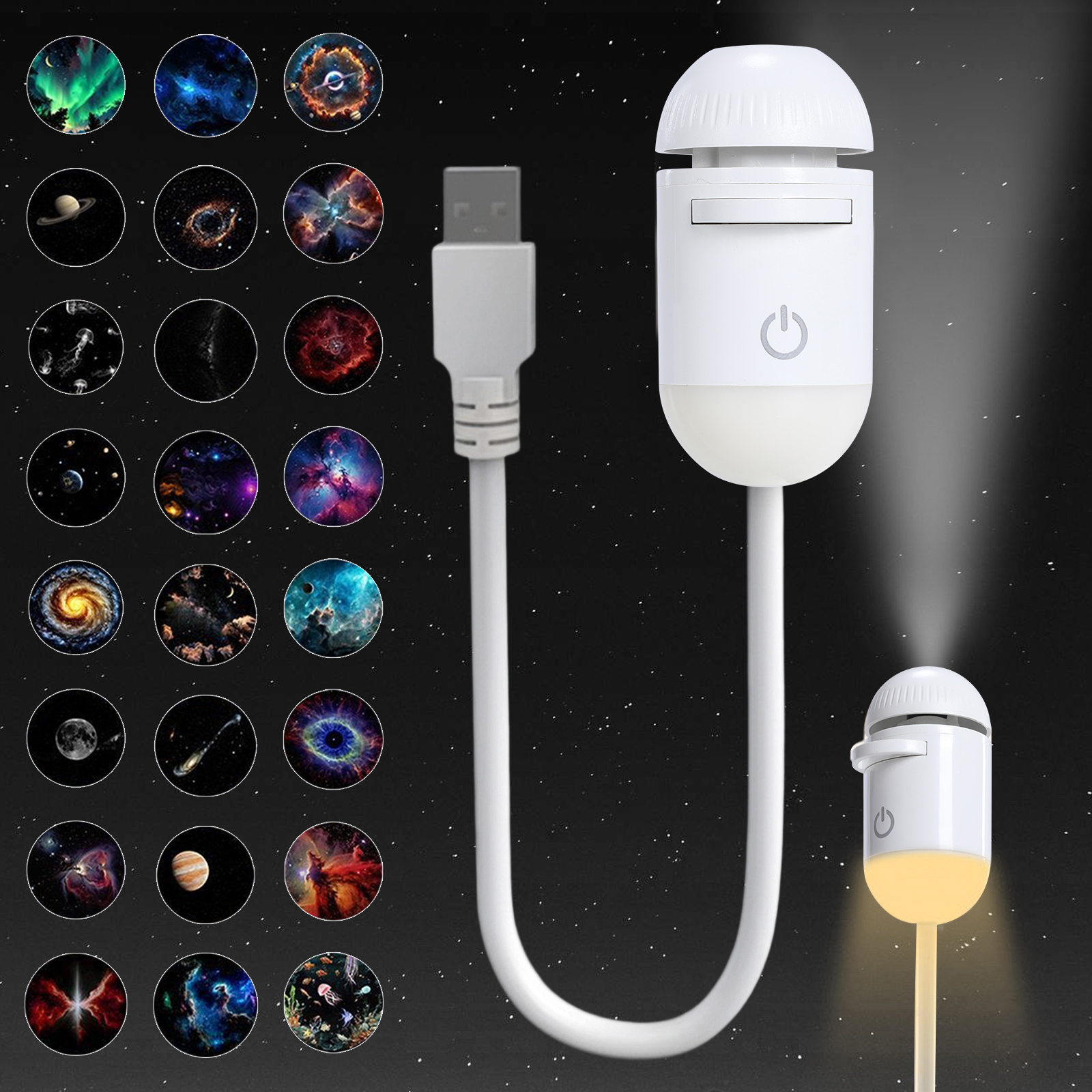 2-in-1 Mini Galaxy 360° Rotate - Diy Lamp Electronics のレビューと価格