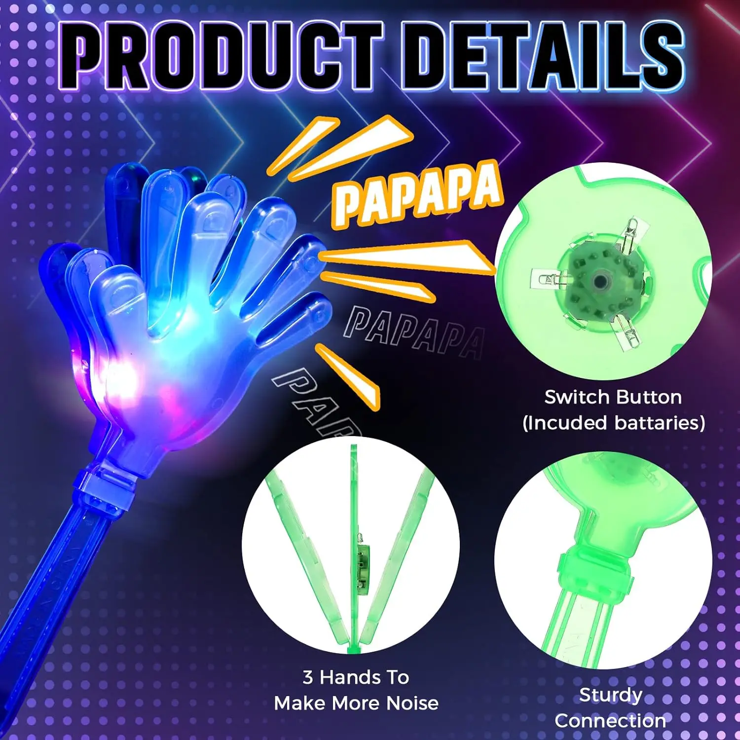 12pcs Hand Clappers Light up L - Diy Halloween Electronics のレビューと価格