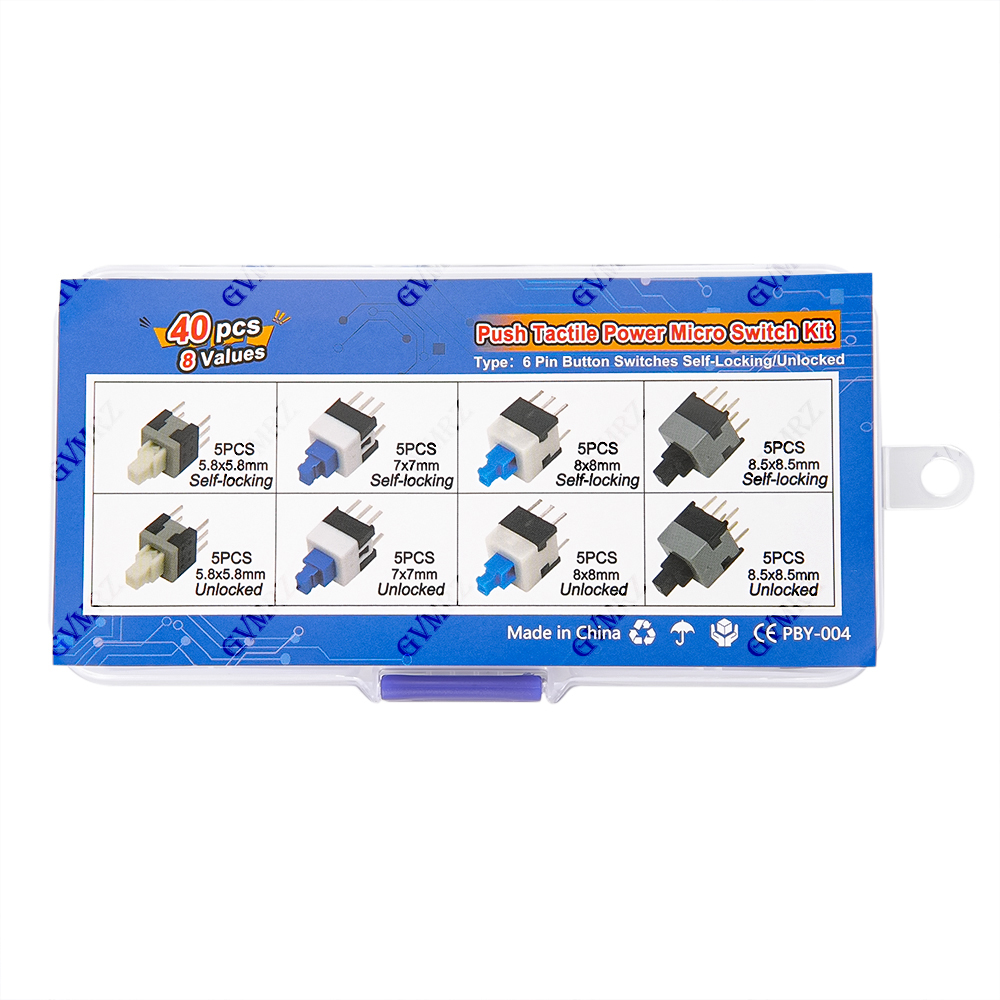 40PCS 8Values Push Tactile Mic - Diy Electronics Tool Kit のレビューと価格