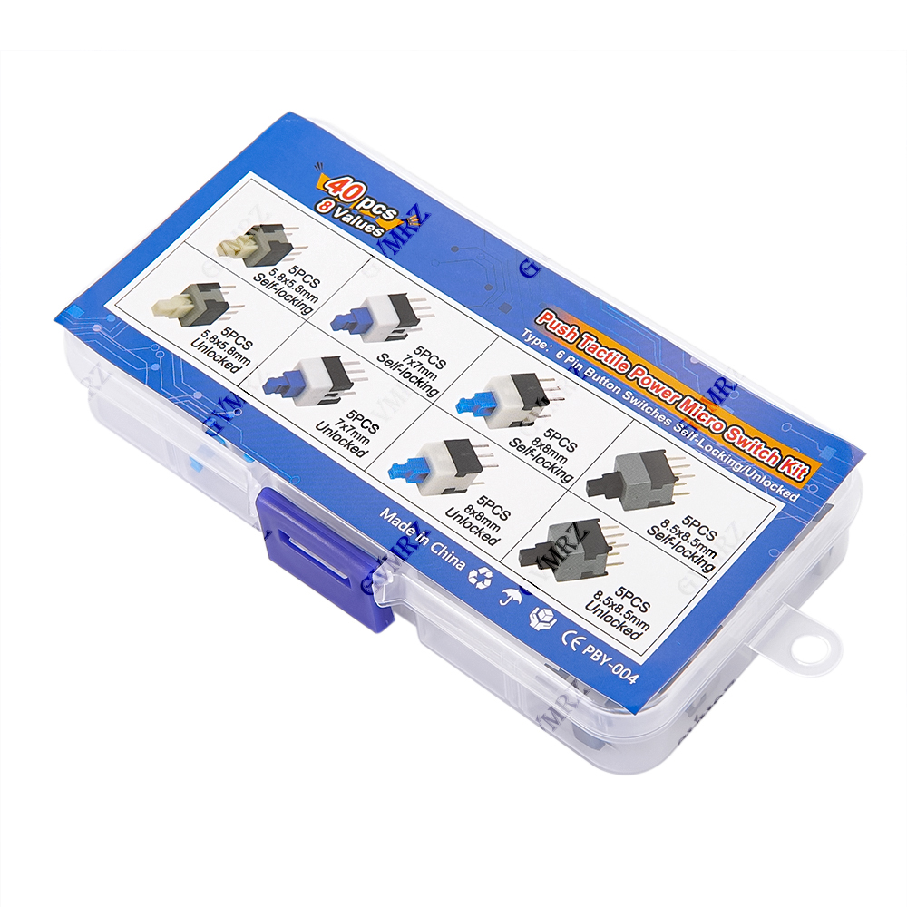 40PCS 8Values Push Tactile Mic - Diy Electronics Tool Kit のレビューと価格