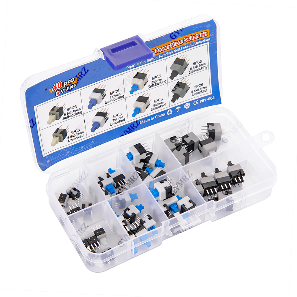 40PCS 8Values Push Tactile Mic - Diy Electronics Tool Kit のレビューと価格