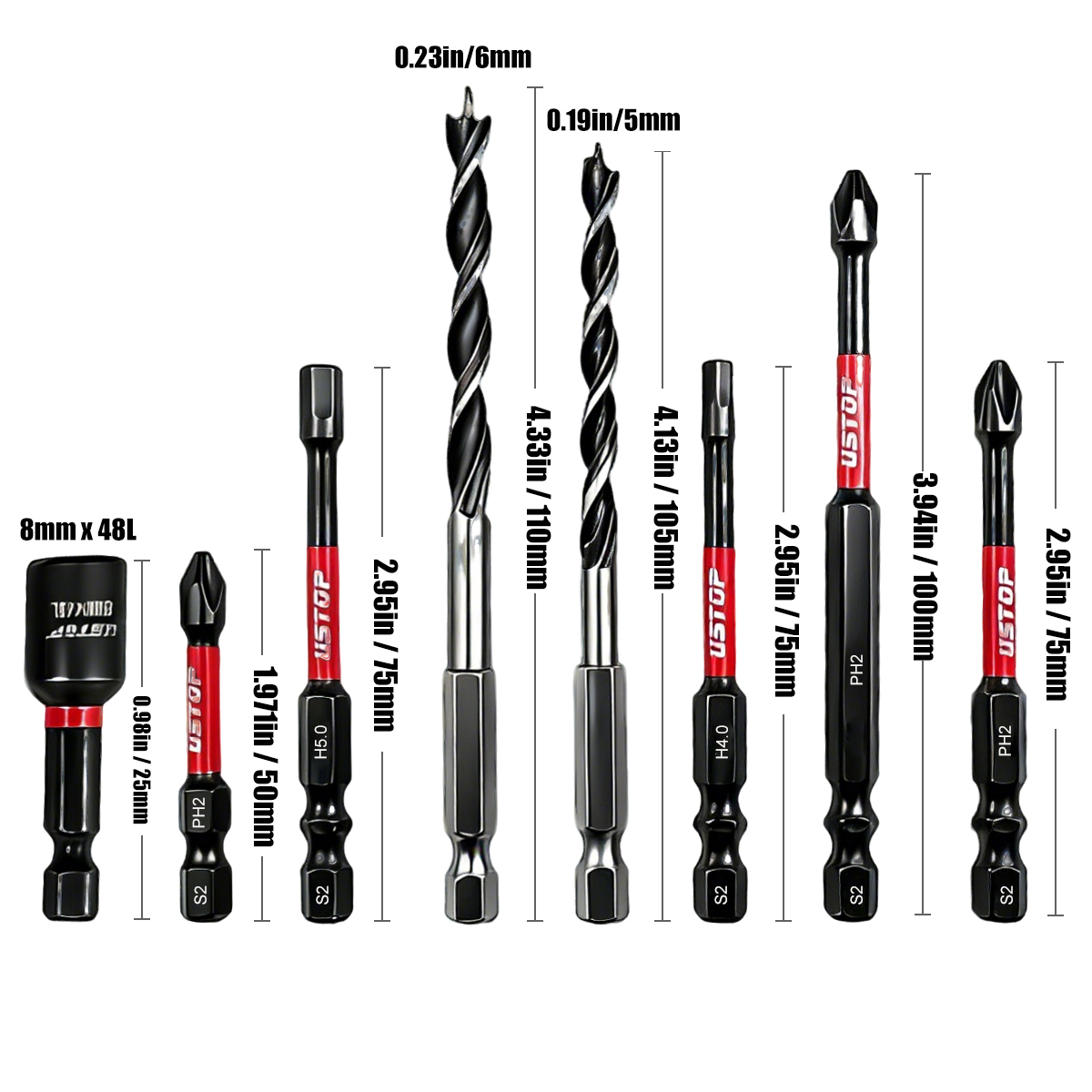 8-Piece Magnetic Impact Bit an - Diy Electronics Rack のレビューと価格
