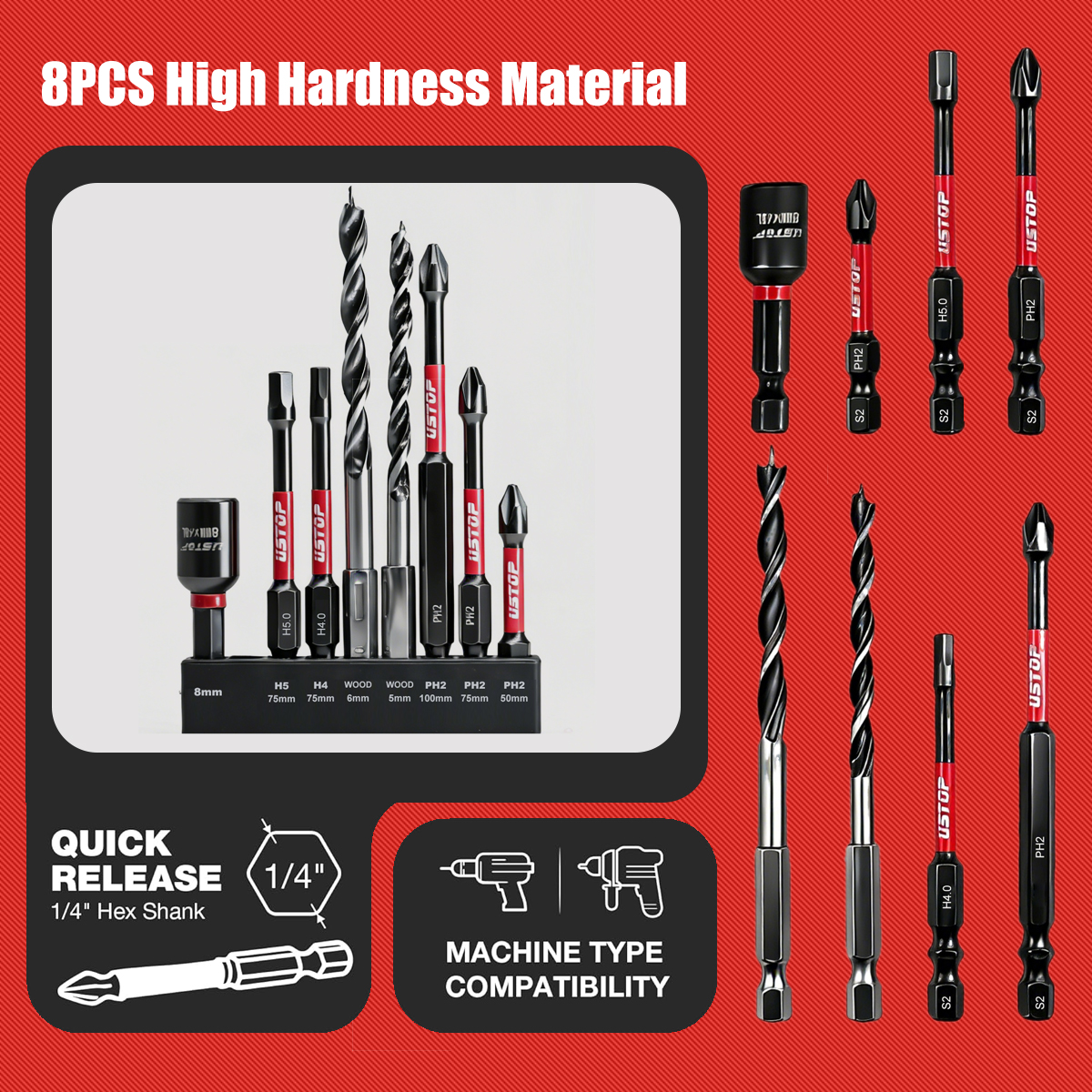 8-Piece Magnetic Impact Bit an - Diy Electronics Rack のレビューと価格