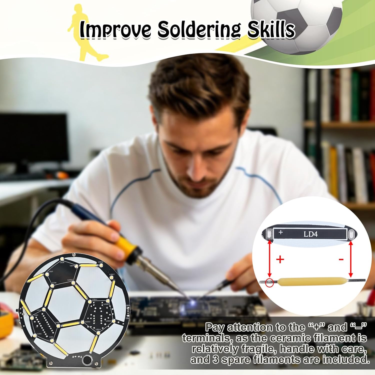 DIY Soccer Ball LED Soldering  - Diy Electronics Filament のレビューと価格