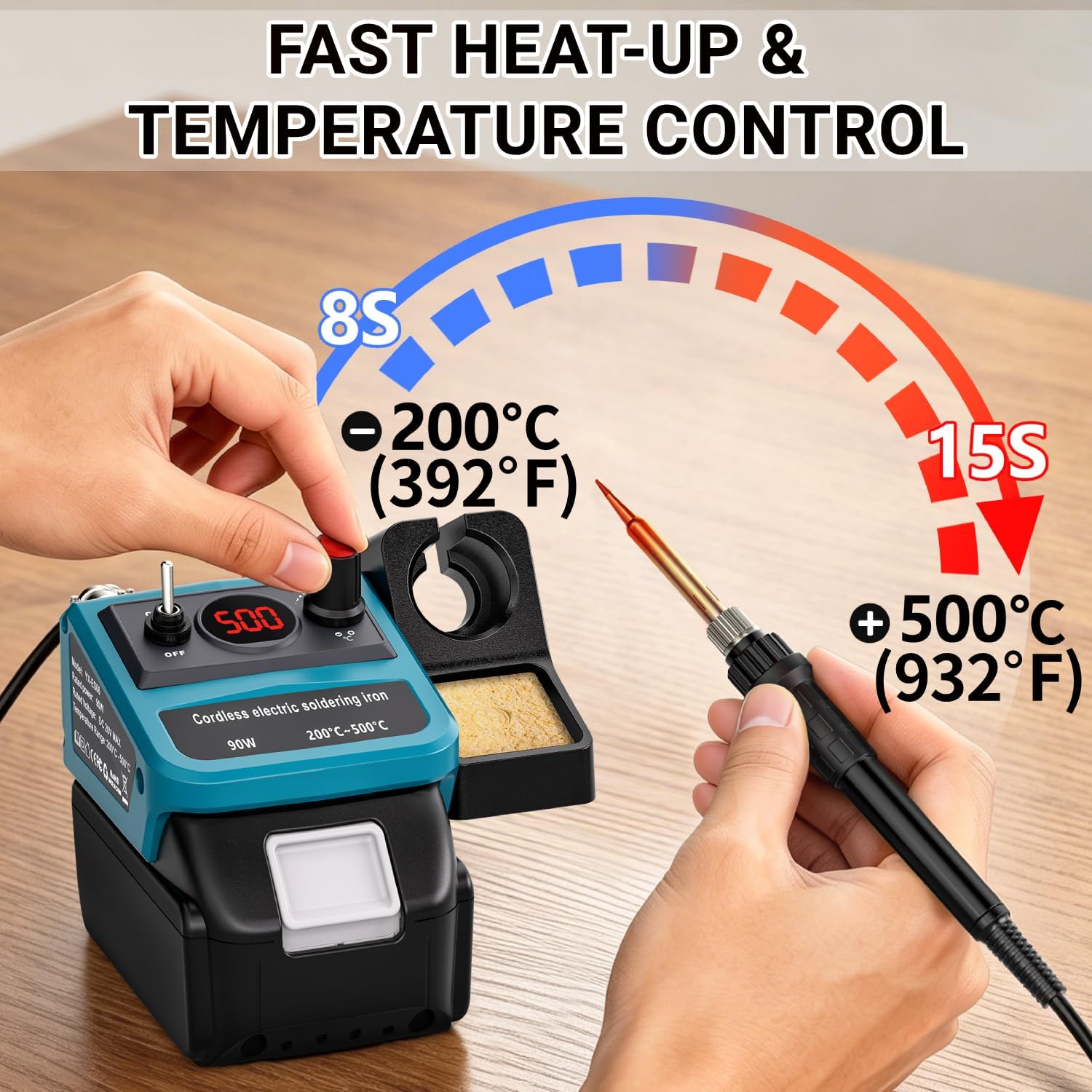 90W LED Digital Cordless Solde - Diy Electronics Tool Kit のレビューと価格