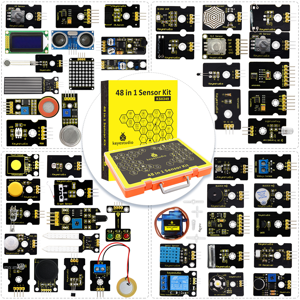 Keyestudio 48 in 1 Sensor Star - Arduino Uno Starter Kit のレビューと価格