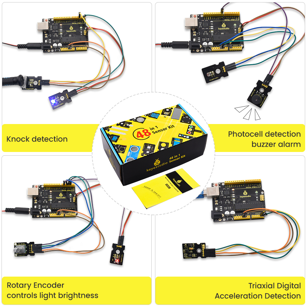 Keyestudio 48 in 1 Sensor Star - Arduino Uno Starter Kit のレビューと価格