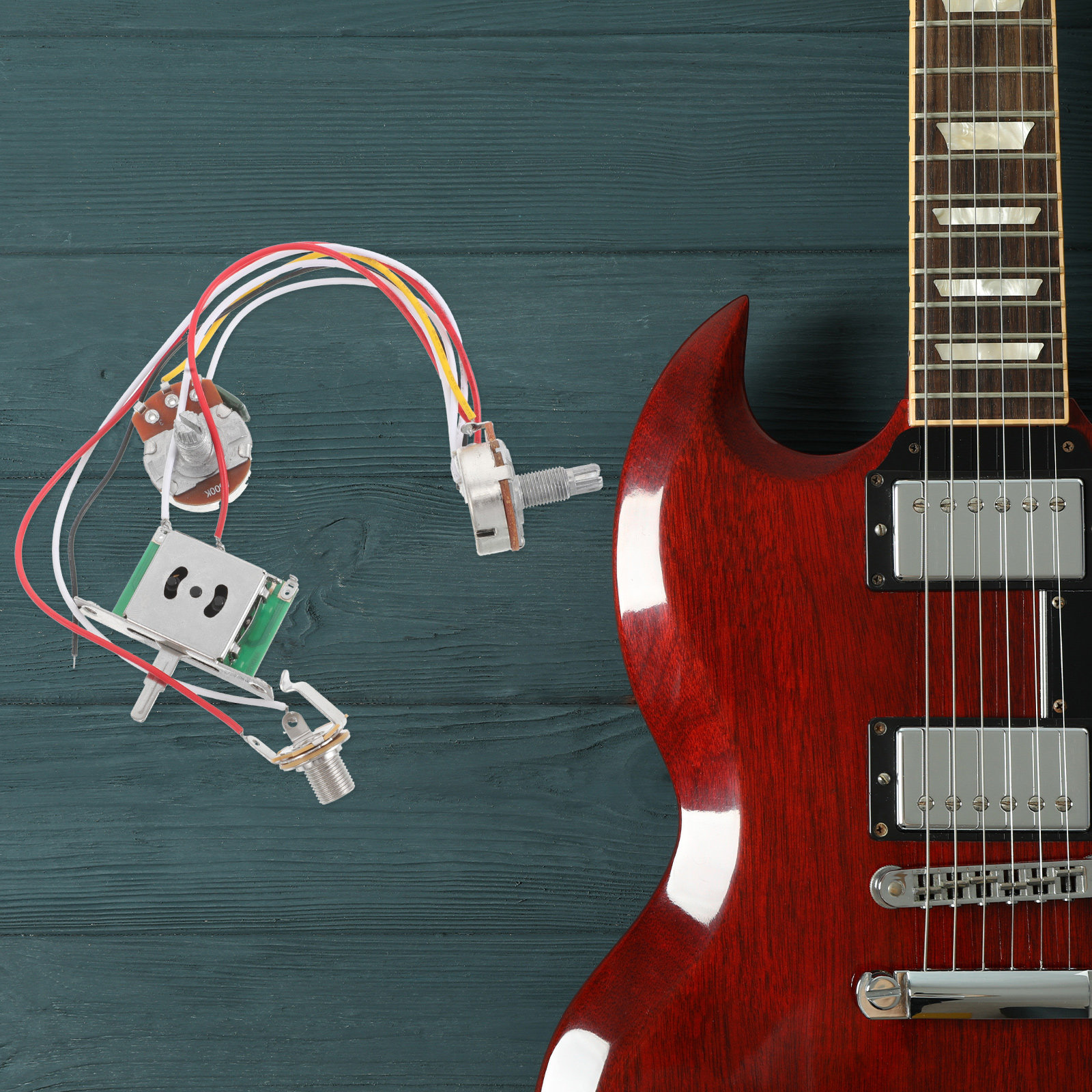 1Set Guitar Wiring Harness Kit - Diy Guitar Electronics Kit のレビューと価格