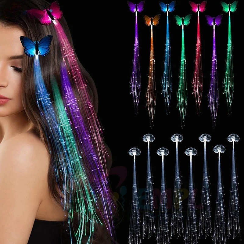 1-10PCS LED Glowing Hair Braid - Diy Halloween Electronics のレビューと価格